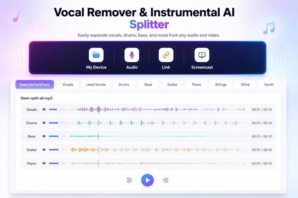 AudioCleaner AI's AI Stem Splitter