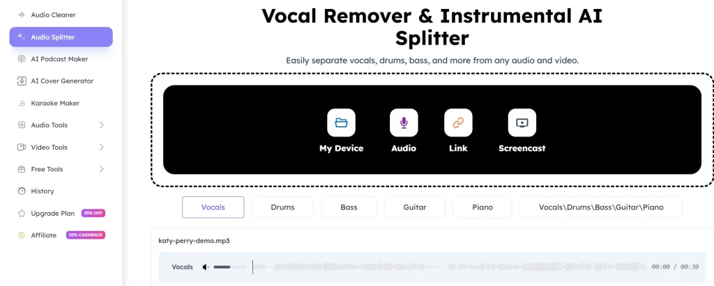 AudioCleaner. Remove Background Music from Video