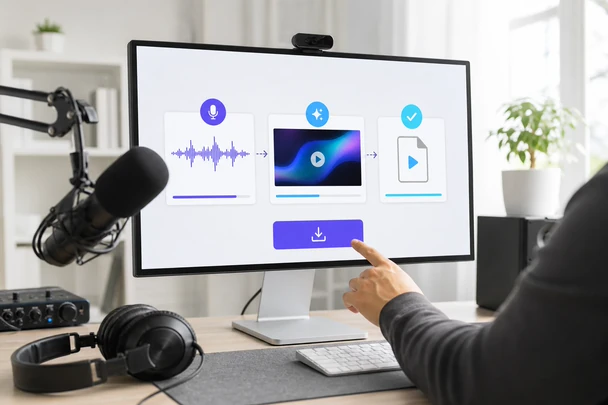 Podcast to Video Converter to Convert Audio Podcast to Video for Free - AudioCleaner AI